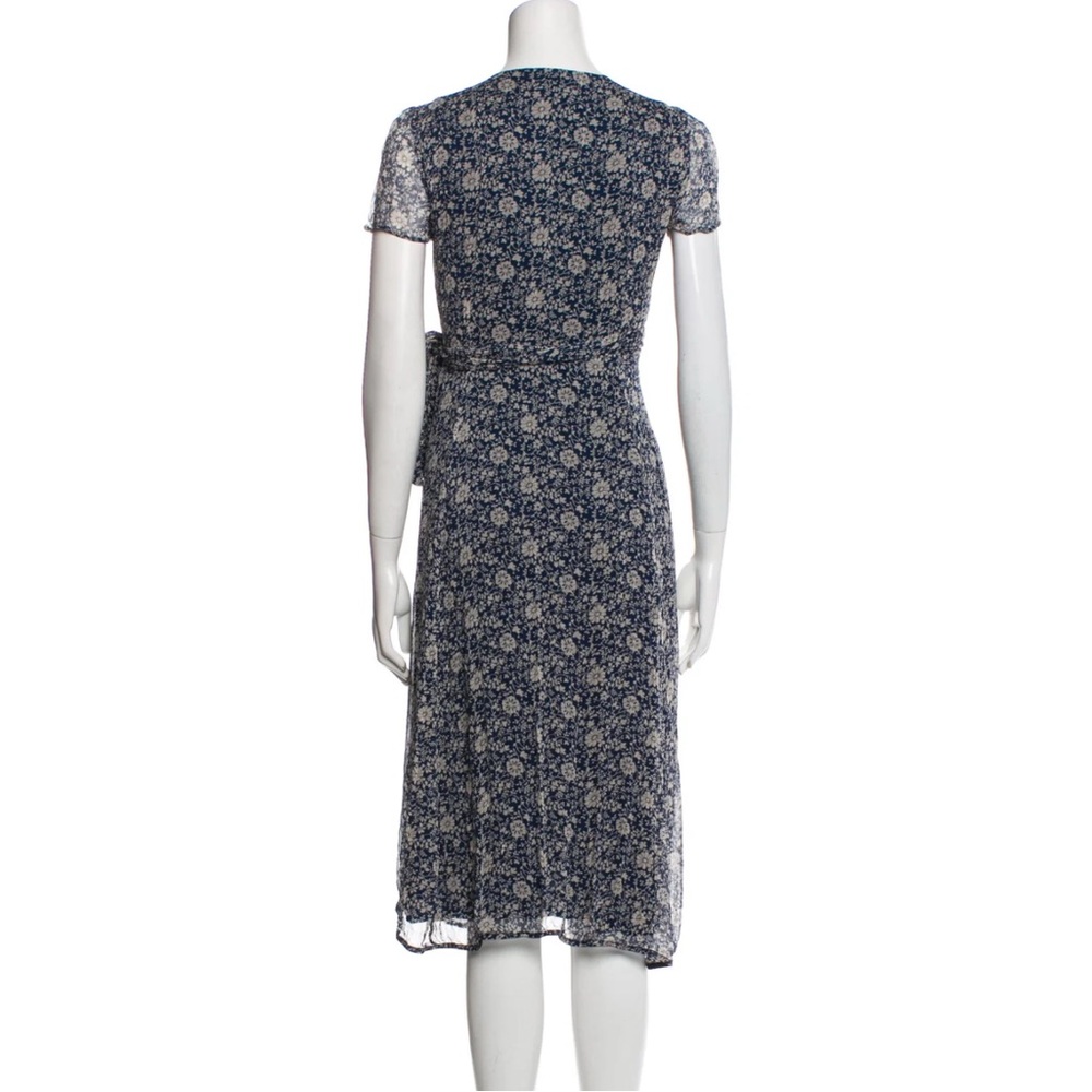 Sezane-Navy Floral Wrap Dress - Picture 3 of 9